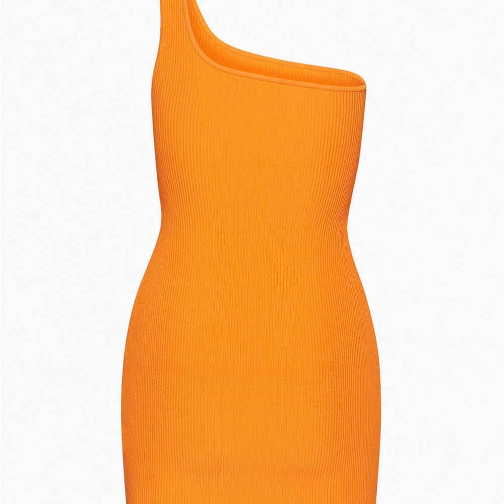 Babaton Vibrant Orange One-Shoulder Mini Dress